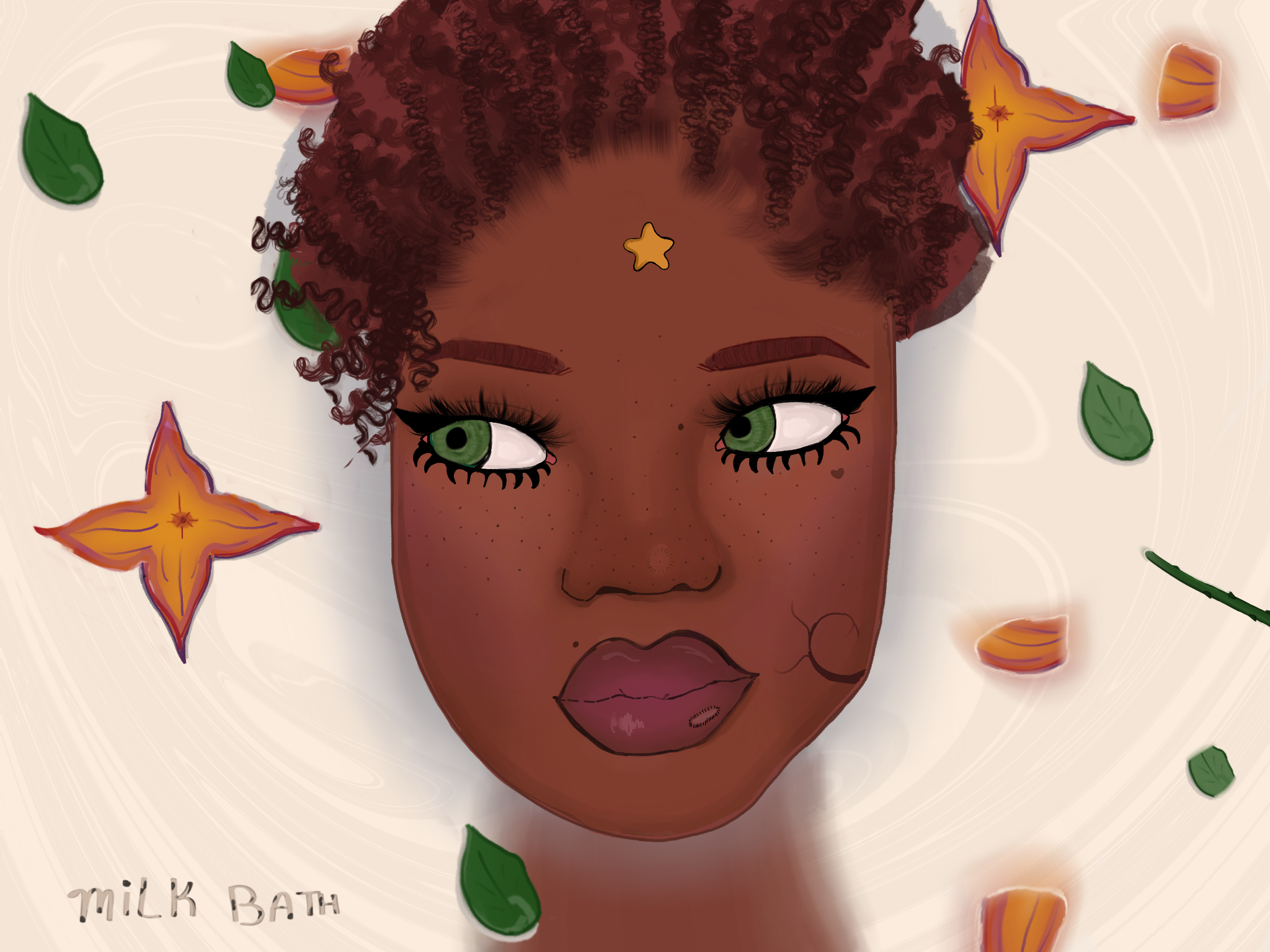 Digital painting with vibrant color palette